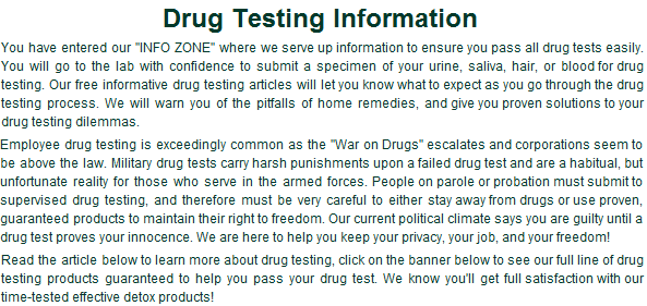 Drug Homemade Pass Test Ways